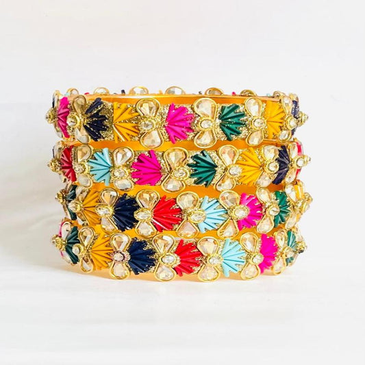 Handmade Multicolor Designer Bangles Set